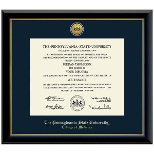 #141 Diploma Frame Penn State College of Medicine Gold Medallion Onyx Gold (Black)
